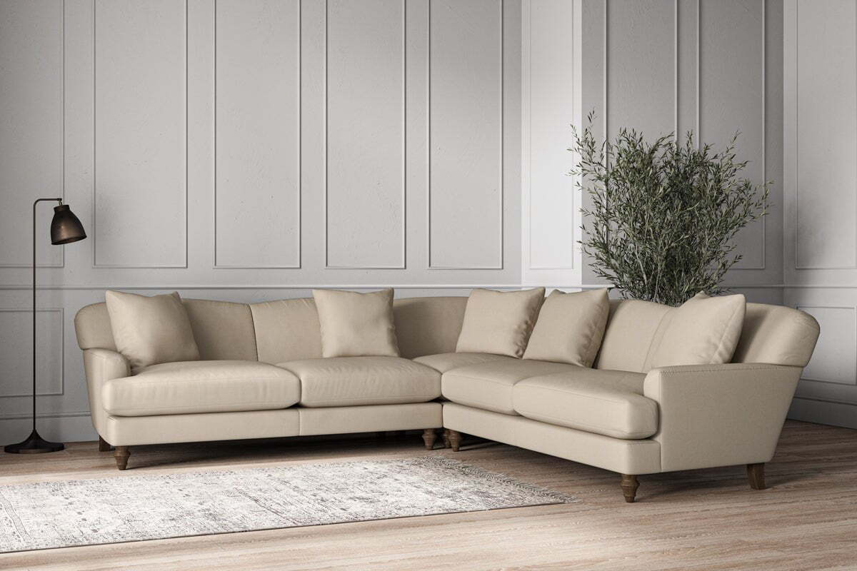 Deni Large Corner Sofa - Recycled Cotton Stone