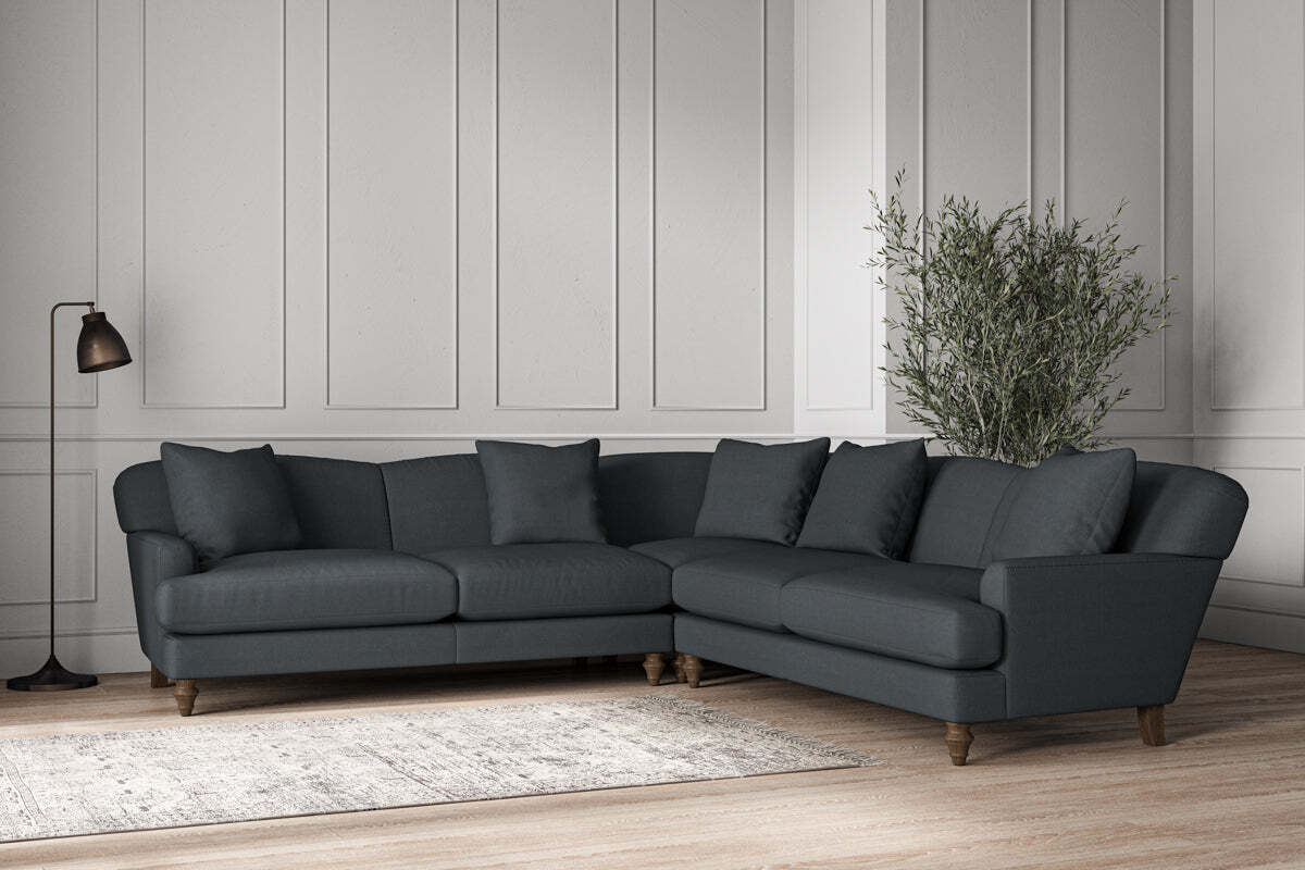 Deni Large Corner Sofa - Recycled Cotton Thunder