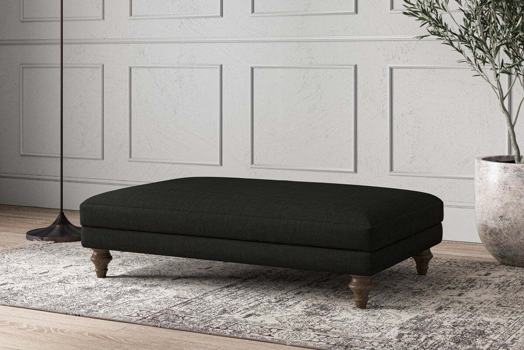 Deni Large Footstool - Brera Linen Charcoal