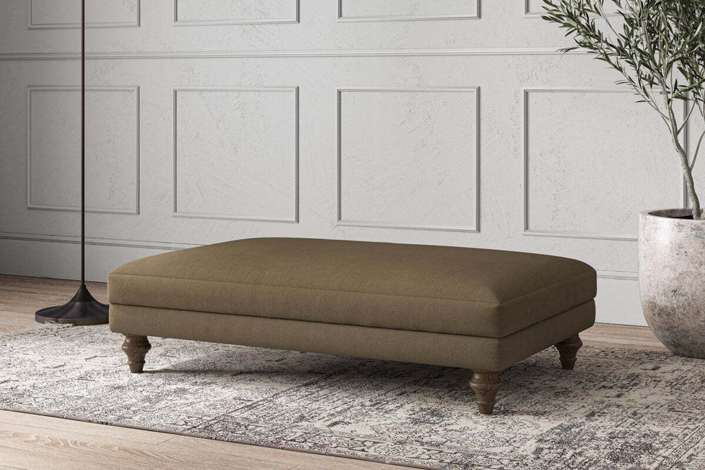 Deni Large Footstool - Brera Linen Chestnut