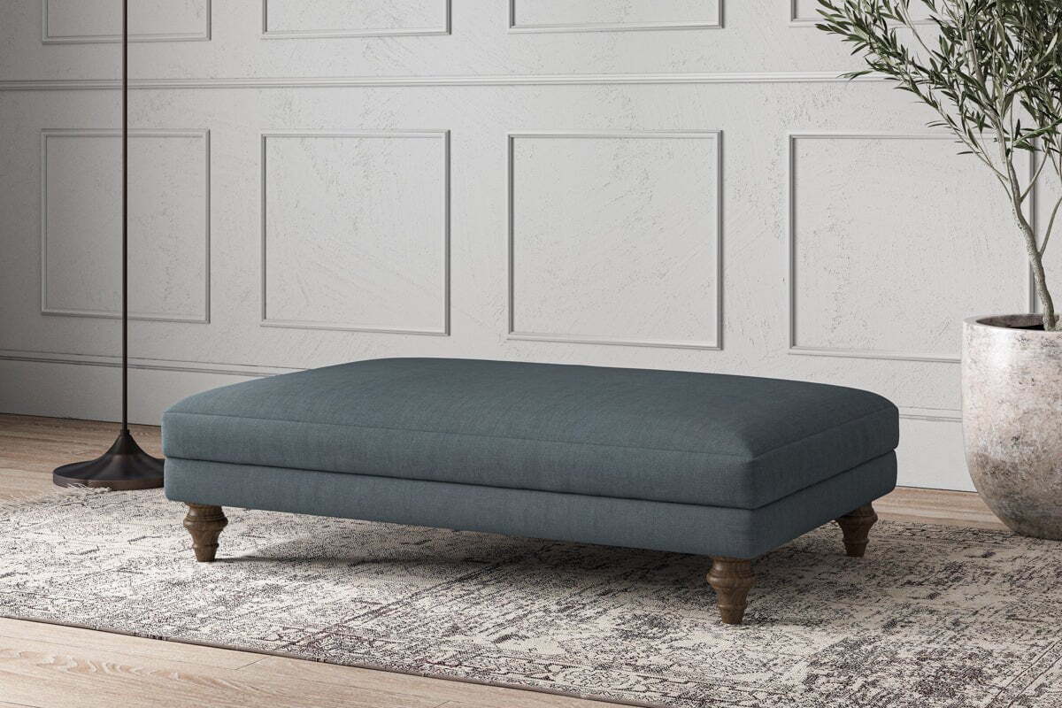 Deni Large Footstool - Brera Linen Dusk