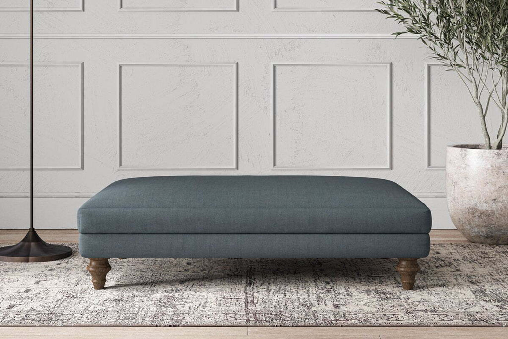 Deni Large Footstool - Brera Linen Dusk