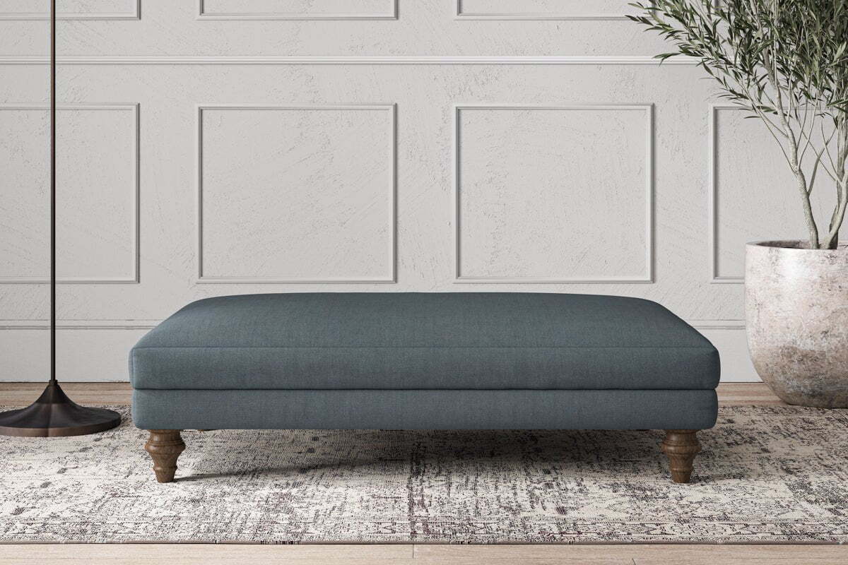 Deni Large Footstool - Brera Linen Dusk