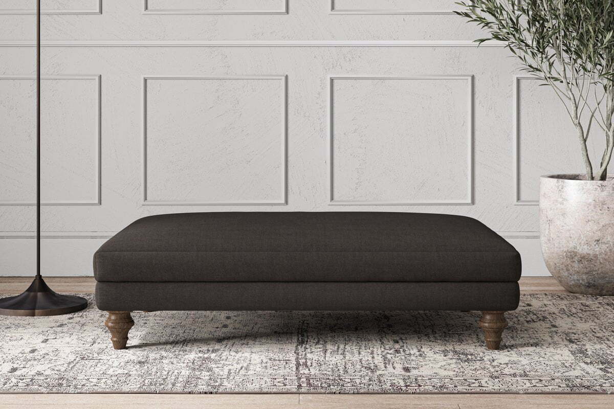 Deni Large Footstool - Brera Linen Espresso