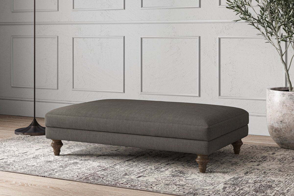 Deni Large Footstool - Brera Linen Granite
