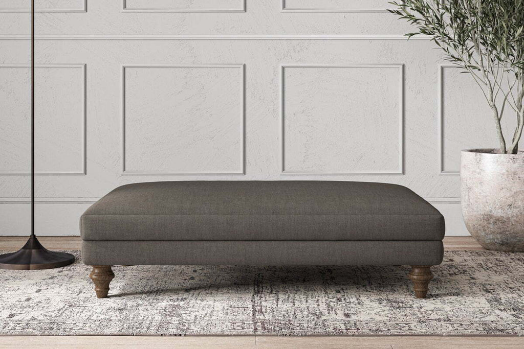Deni Large Footstool - Brera Linen Granite