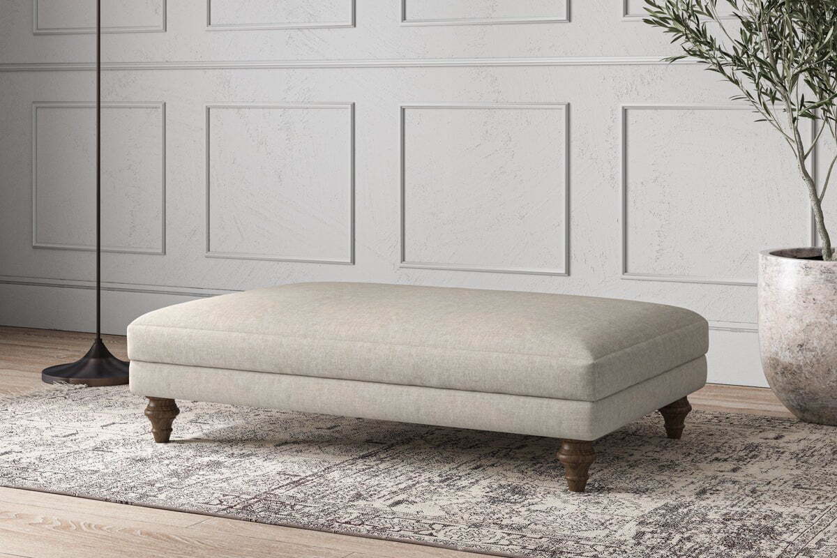 Deni Large Footstool - Brera Linen Natural