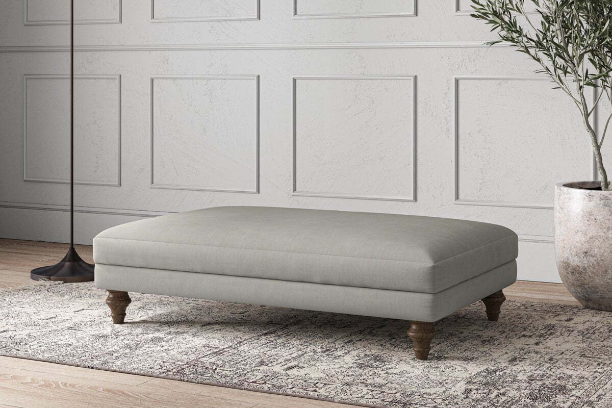 Deni Large Footstool - Brera Linen Smoke