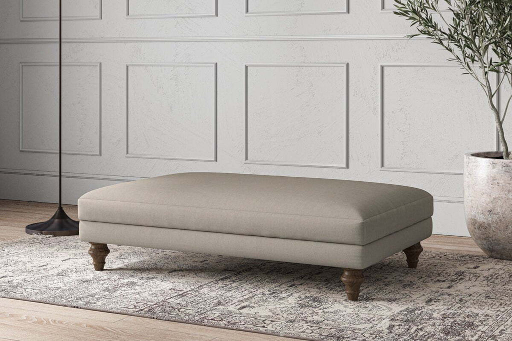 Deni Large Footstool - Recycled Cotton Flax