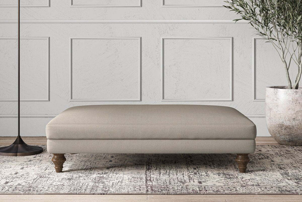 Deni Large Footstool - Recycled Cotton Flax