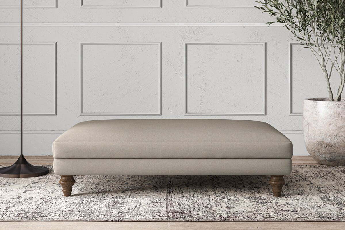Deni Large Footstool - Recycled Cotton Flax
