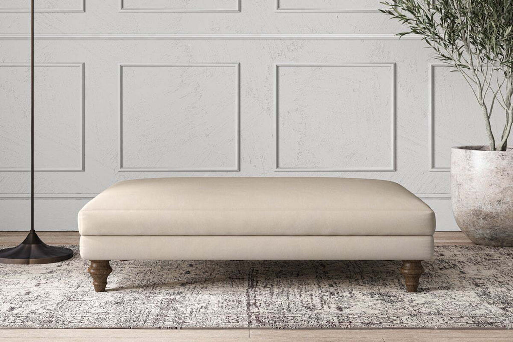 Deni Large Footstool - Recycled Cotton Natural