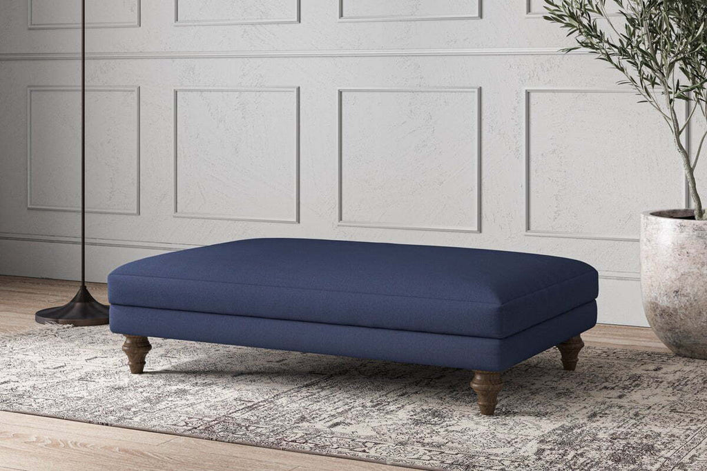 Deni Large Footstool - Recycled Cotton Navy