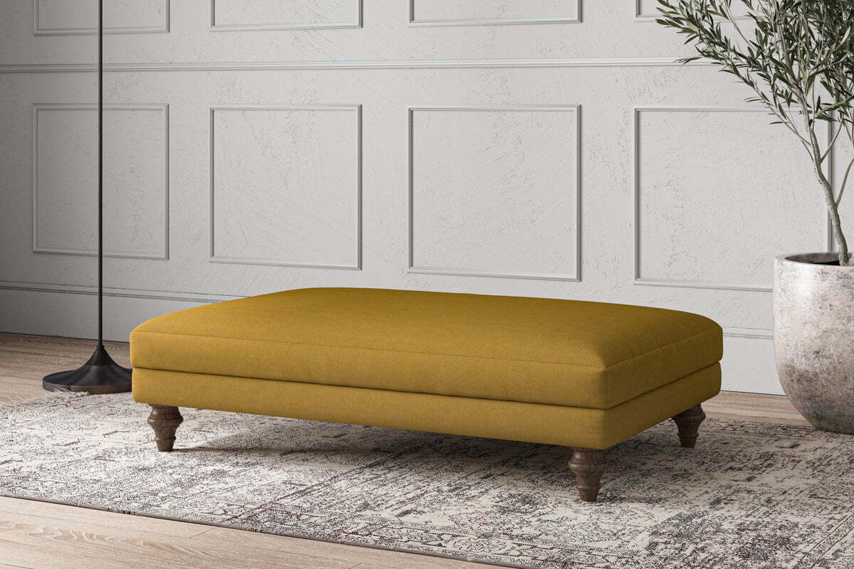 Deni Large Footstool - Recycled Cotton Ochre