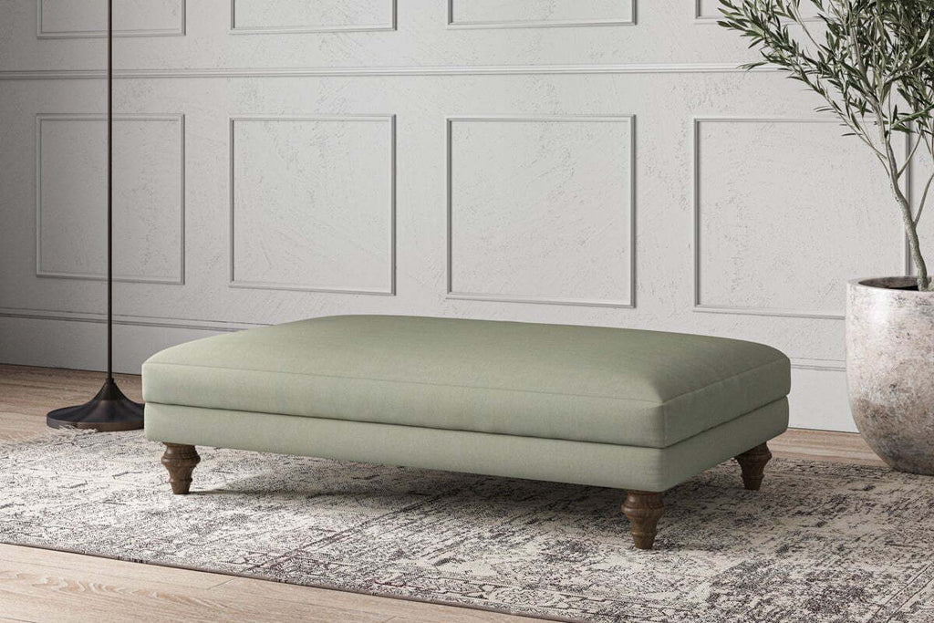 Deni Large Footstool - Recycled Cotton Seaspray