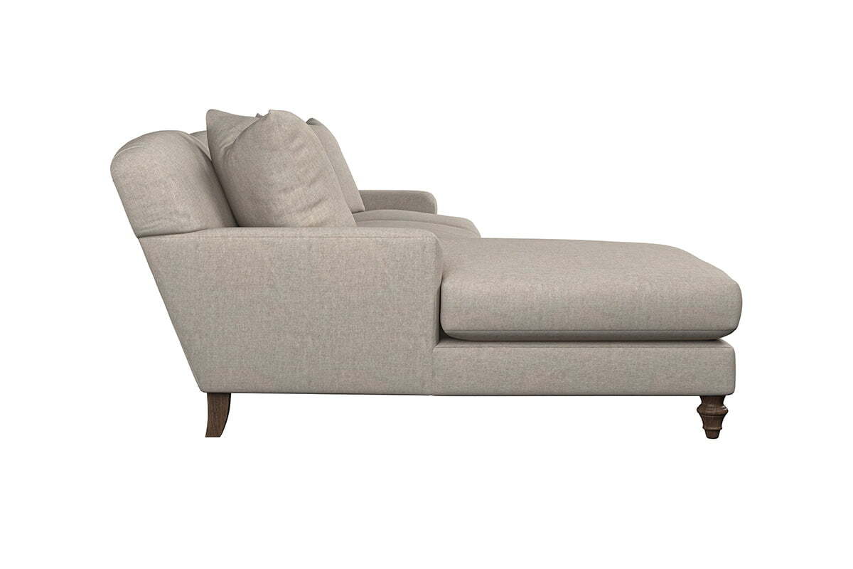Deni Large Left Hand Chaise Sofa - Brera Linen Charcoal