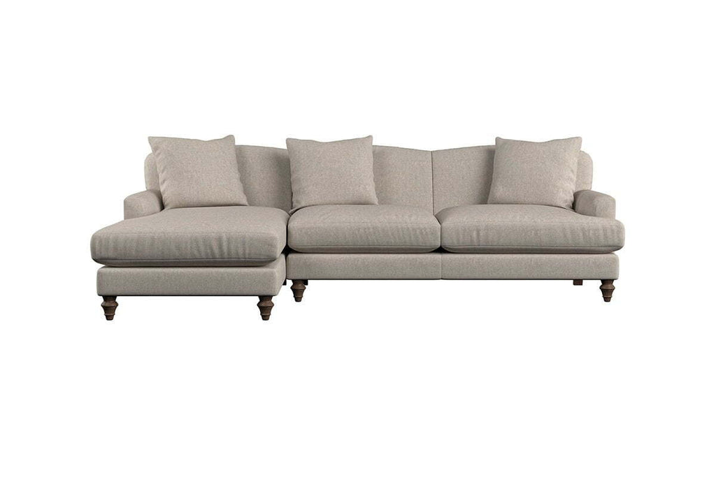 Deni Large Left Hand Chaise Sofa - Brera Linen Chestnut