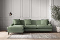 Deni Large Left Hand Chaise Sofa - Brera Linen Jade