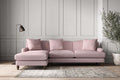Deni Large Left Hand Chaise Sofa - Recycled Cotton Lavender