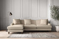 Deni Large Left Hand Chaise Sofa - Recycled Cotton Stone