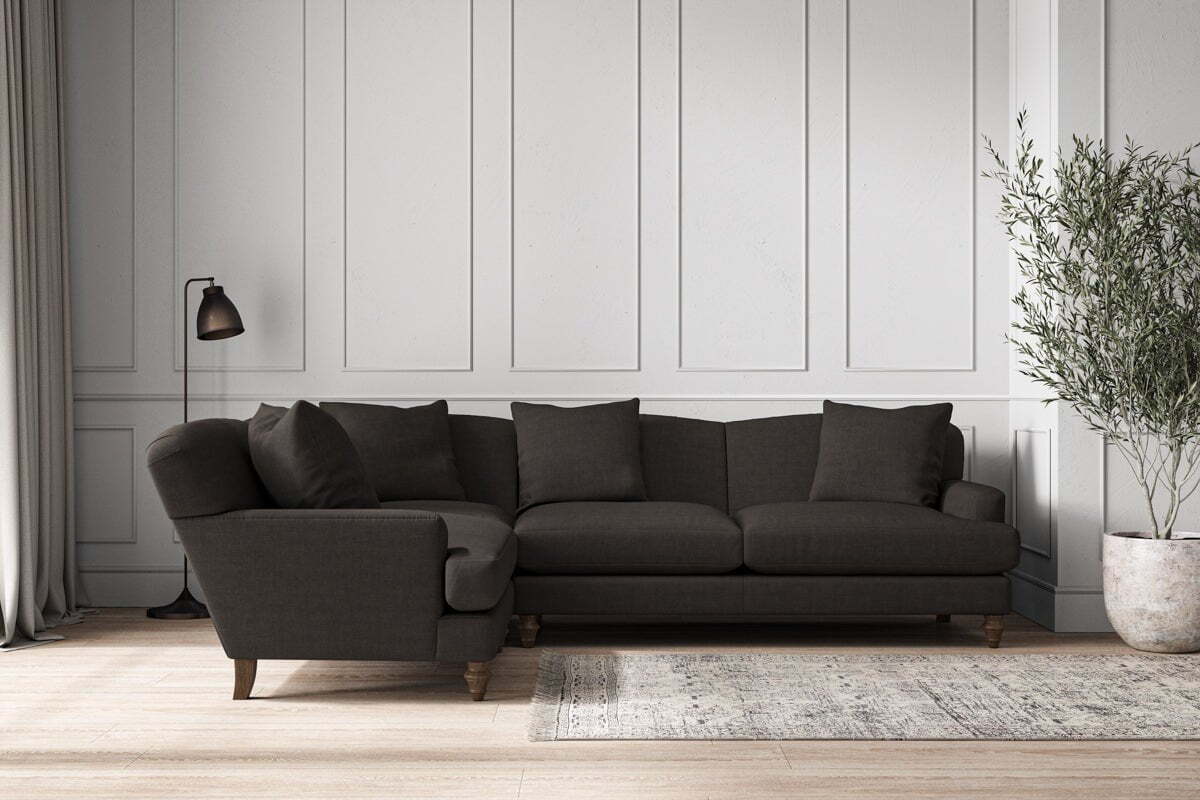 Deni Large Left Hand Corner Sofa - Brera Linen Espresso