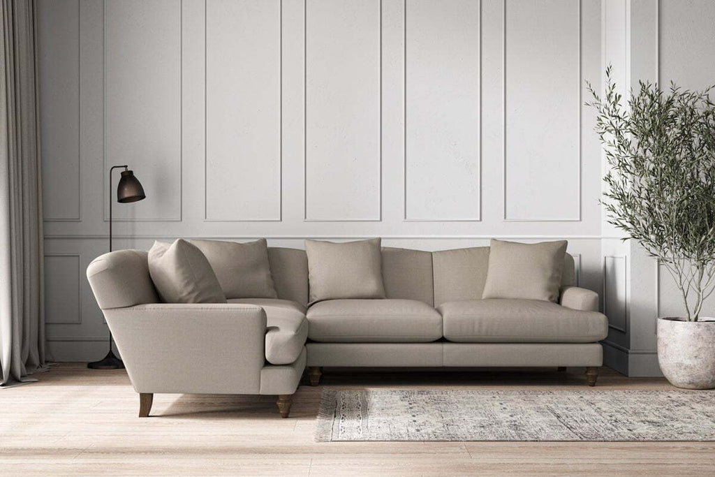 Deni Large Left Hand Corner Sofa - Recycled Cotton Flax