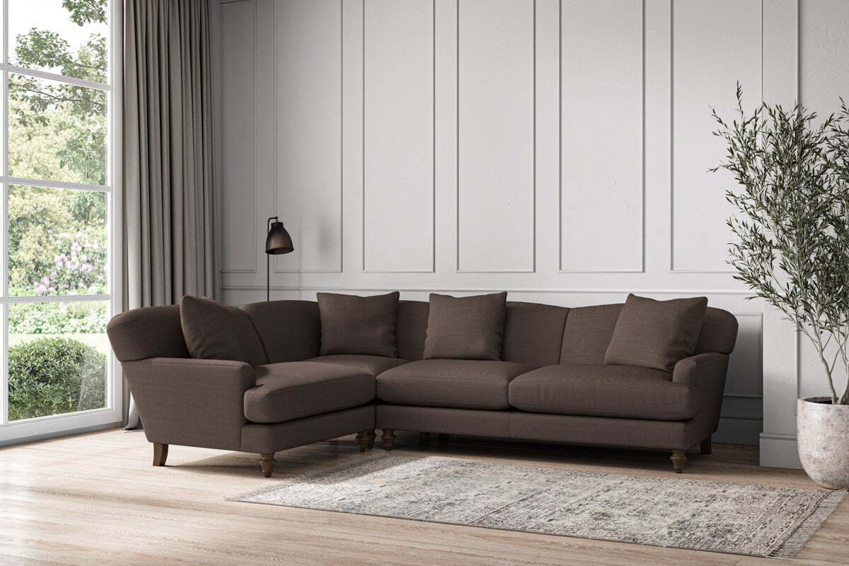 Deni Large Left Hand Corner Sofa - Recycled Cotton Mocha