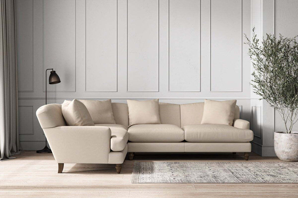 Deni Large Left Hand Corner Sofa - Recycled Cotton Natural