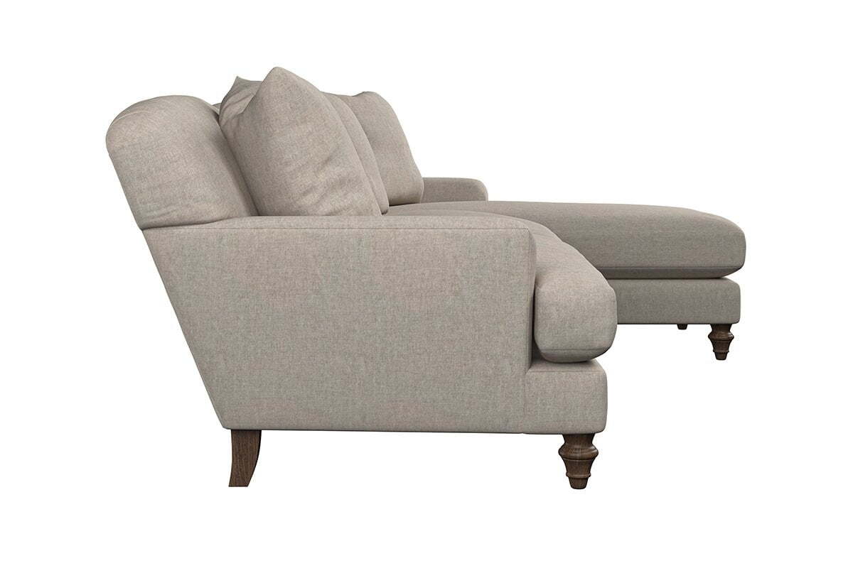 Deni Large Right Hand Chaise Sofa - Brera Linen Chestnut