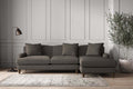 Deni Large Right Hand Chaise Sofa - Brera Linen Granite