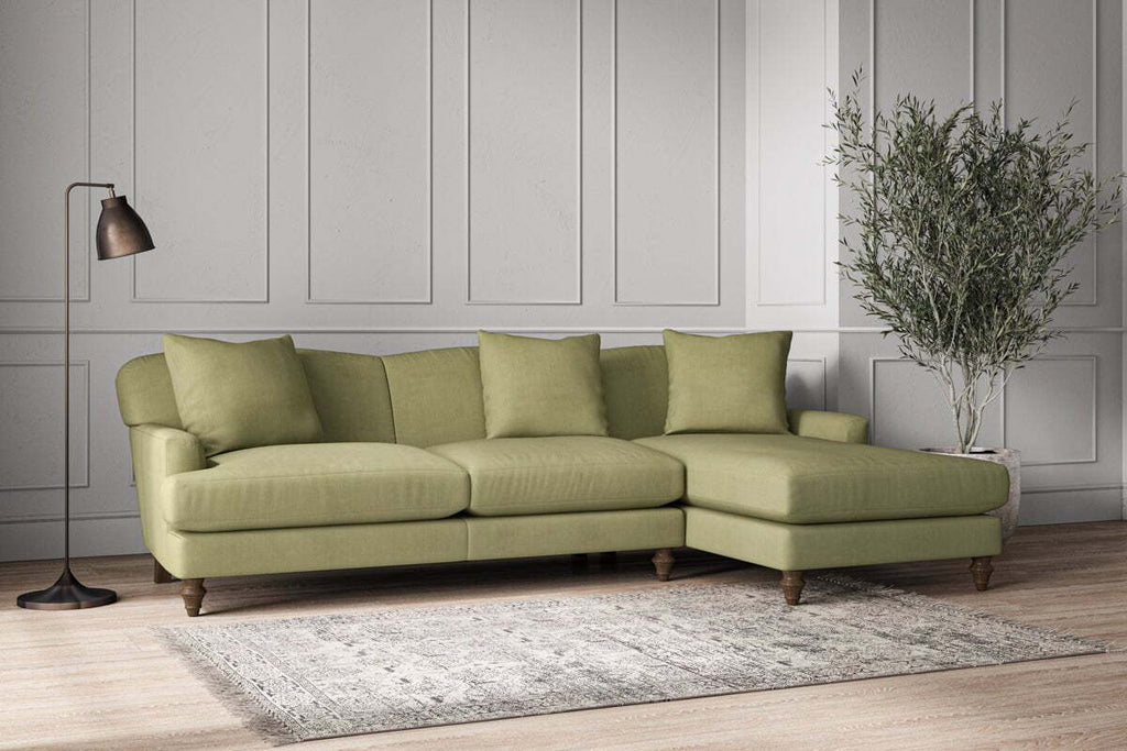 Deni Large Right Hand Chaise Sofa - Brera Linen Sage