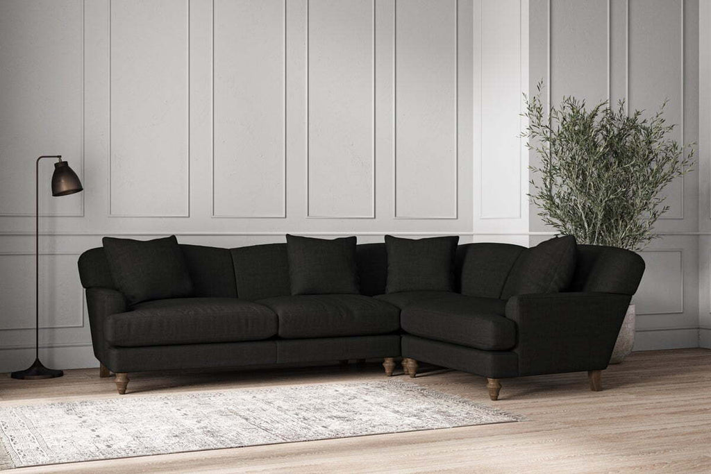 Deni Large Right Hand Corner Sofa - Brera Linen Charcoal
