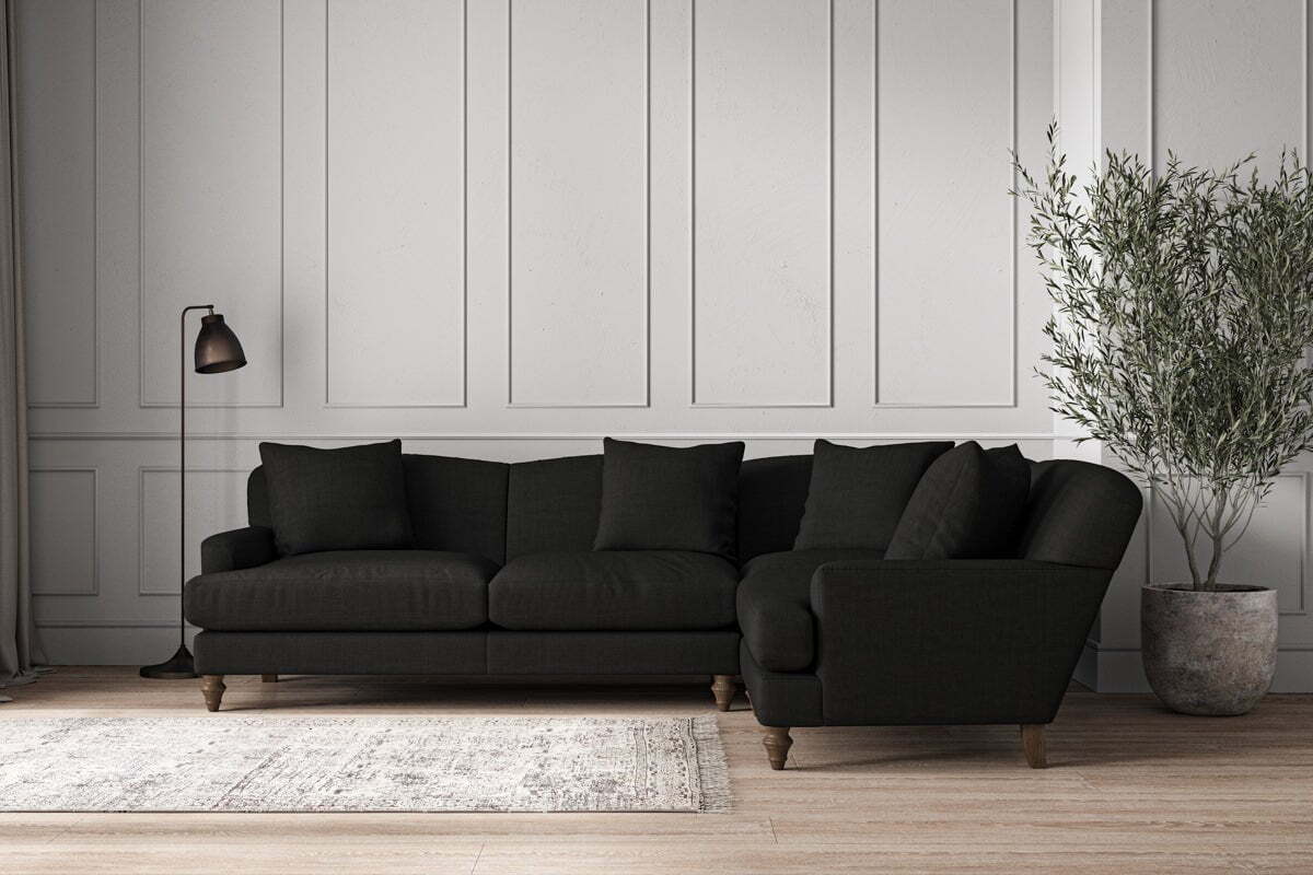 Deni Large Right Hand Corner Sofa - Brera Linen Charcoal