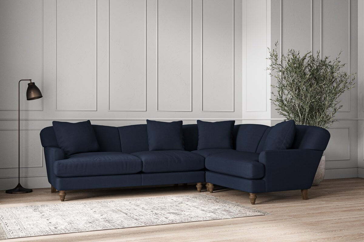 Deni Large Right Hand Corner Sofa - Brera Linen Indigo