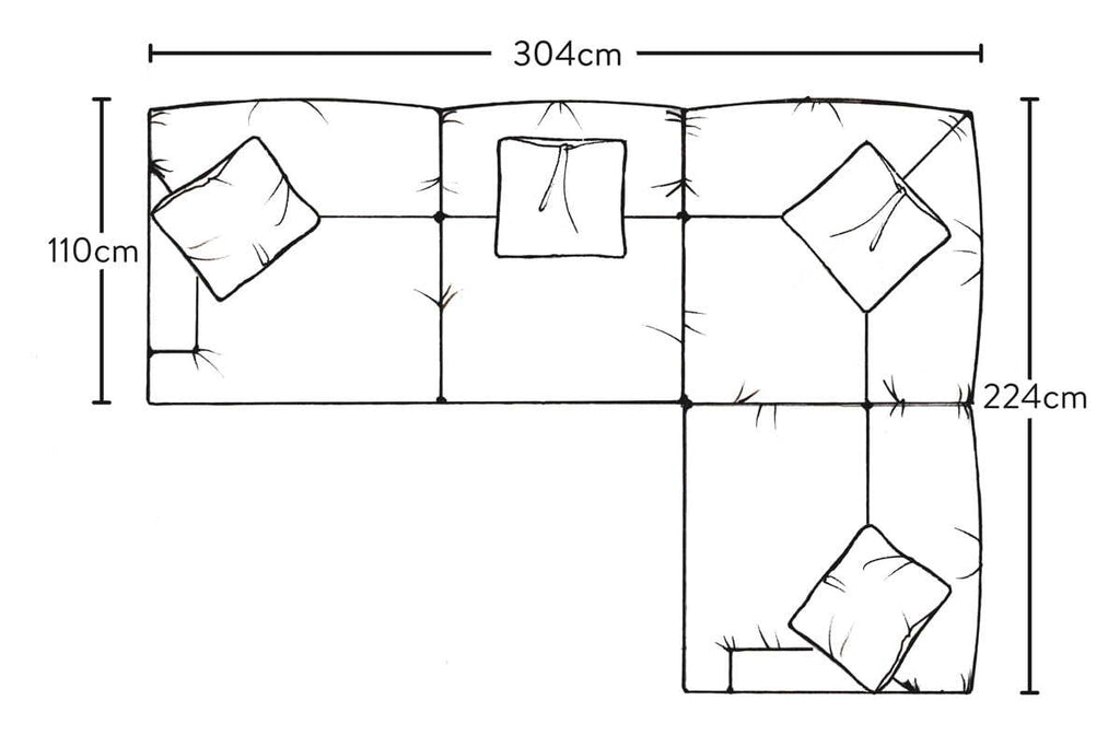 Deni Large Right Hand Corner Sofa - Brera Linen Smoke