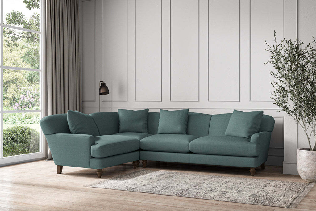Deni Large Right Hand Corner Sofa - Recycled Cotton Airforce