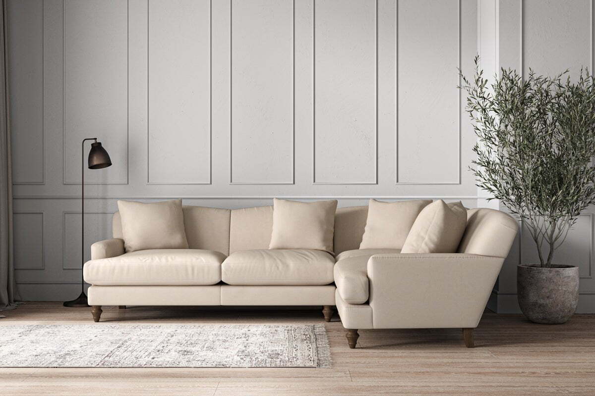 Deni Large Right Hand Corner Sofa - Recycled Cotton Natural
