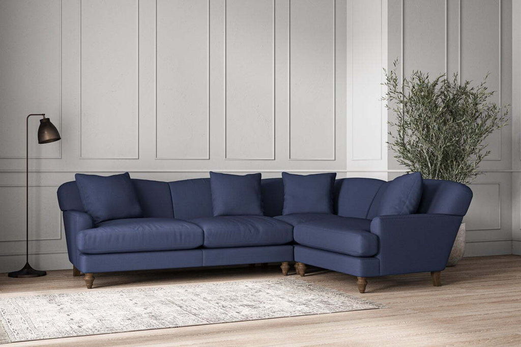 Deni Large Right Hand Corner Sofa - Recycled Cotton Navy