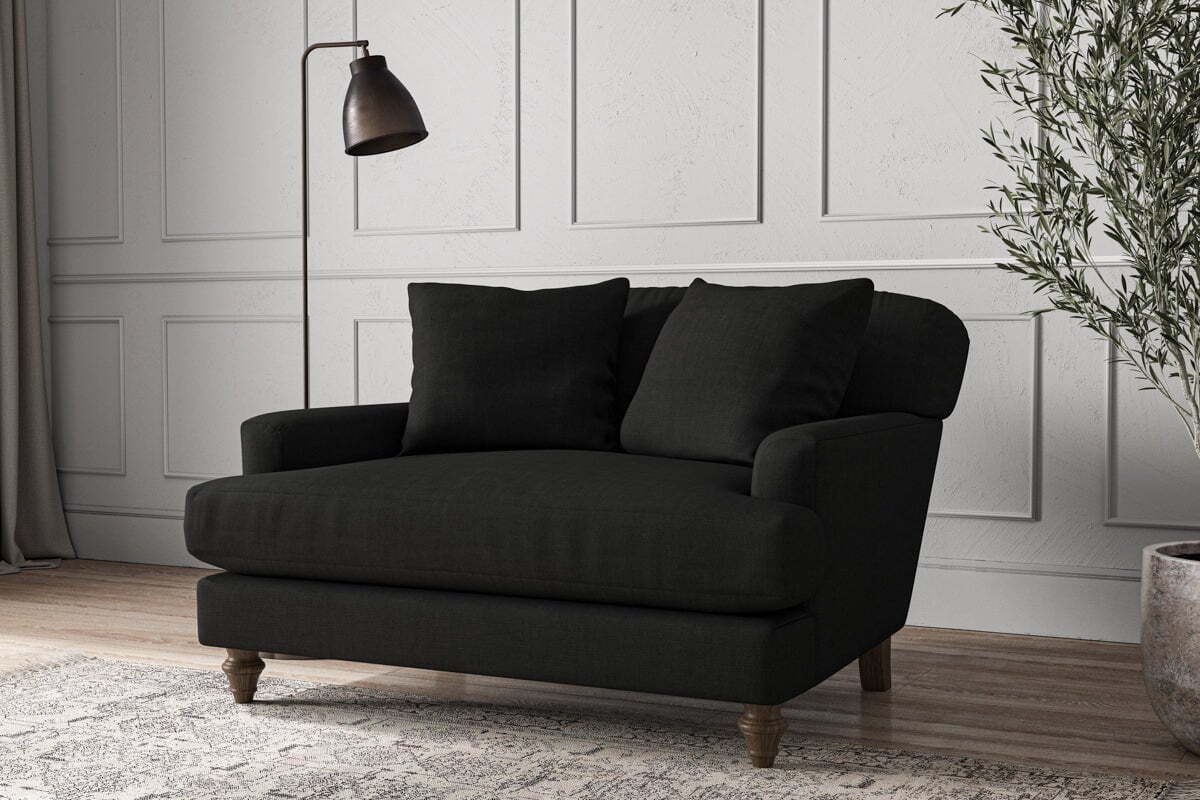 Deni Love Seat - Brera Linen Charcoal
