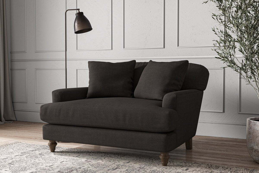 Deni Love Seat - Brera Linen Espresso