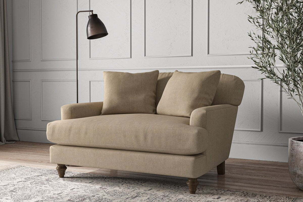 Deni Love Seat - Brera Linen Pebble