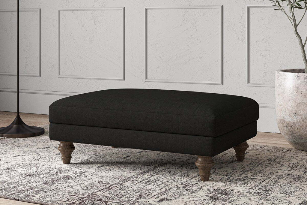 Deni Medium Footstool - Brera Linen Charcoal