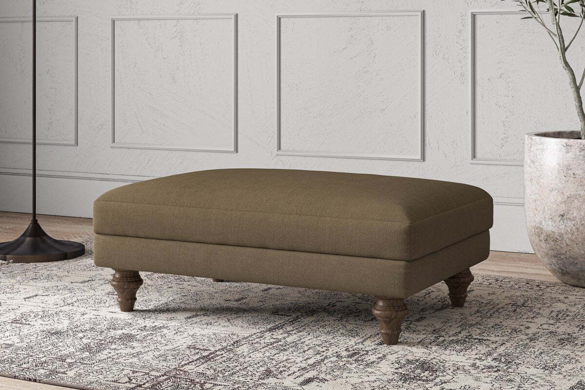 Deni Medium Footstool - Brera Linen Chestnut