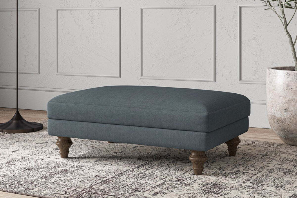 Deni Medium Footstool - Brera Linen Dusk