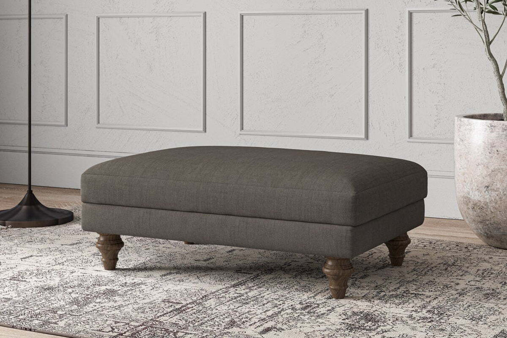 Deni Medium Footstool - Brera Linen Granite