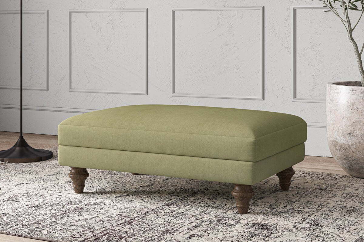 Deni Medium Footstool - Brera Linen Sage