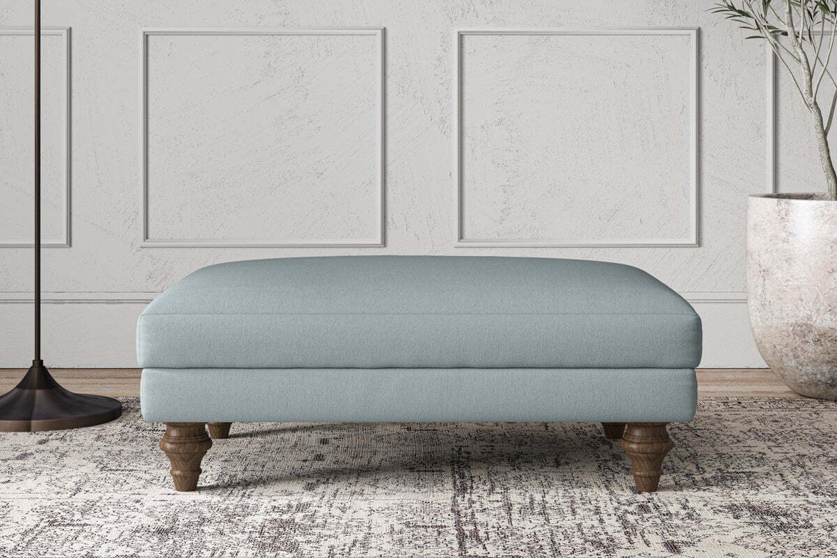 Deni Medium Footstool - Recycled Cotton Horizon