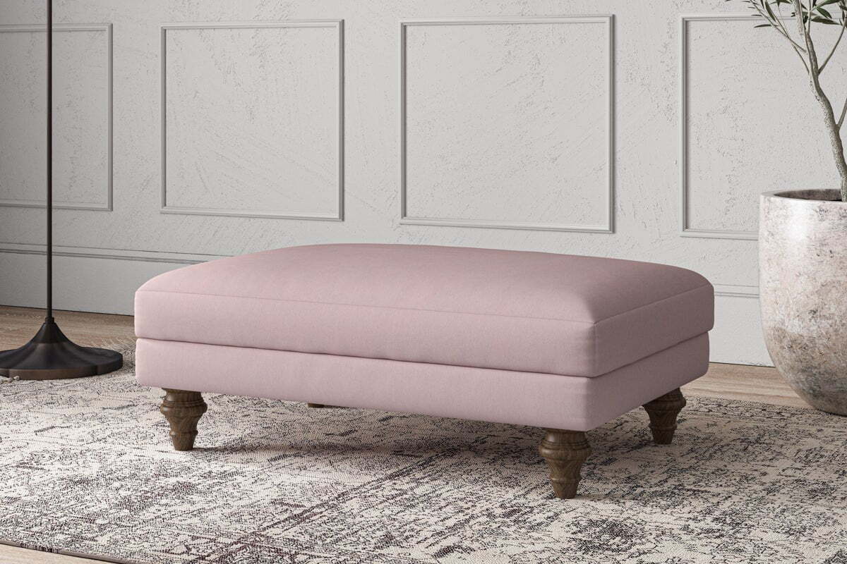 Deni Medium Footstool - Recycled Cotton Lavender