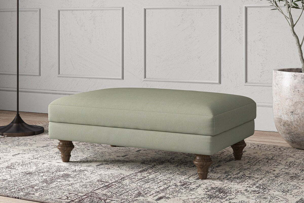 Deni Medium Footstool - Recycled Cotton Seaspray