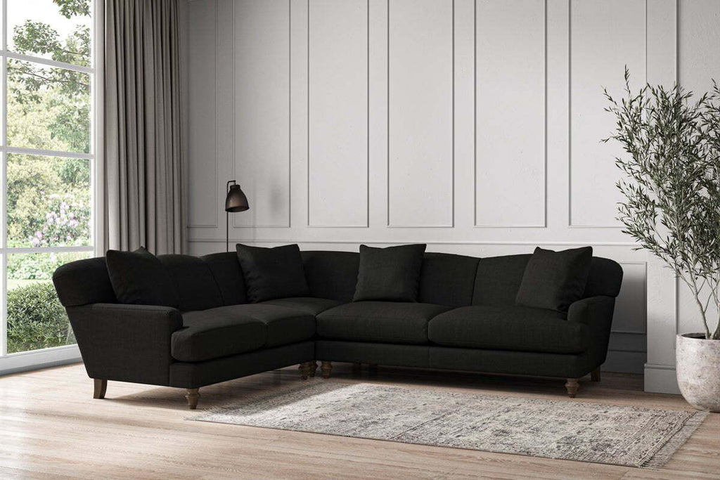 Deni Super Grand Left Hand Corner Sofa - Brera Linen Charcoal